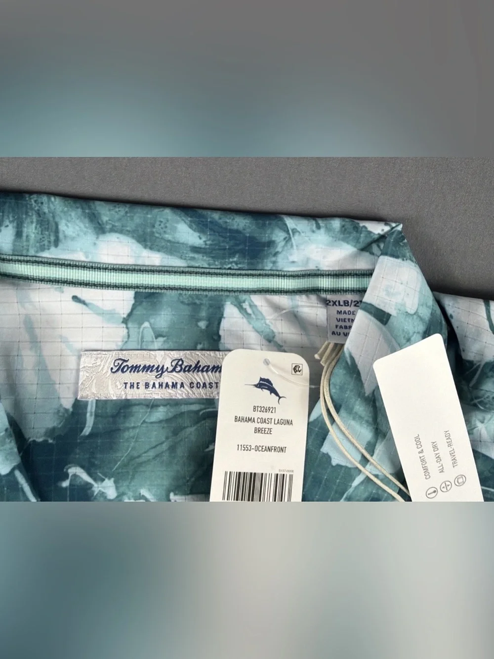 Tommy Bahama Shirt Coast Laguna Breeze Print 2XLB Oceanfront Polyester MSRP $158